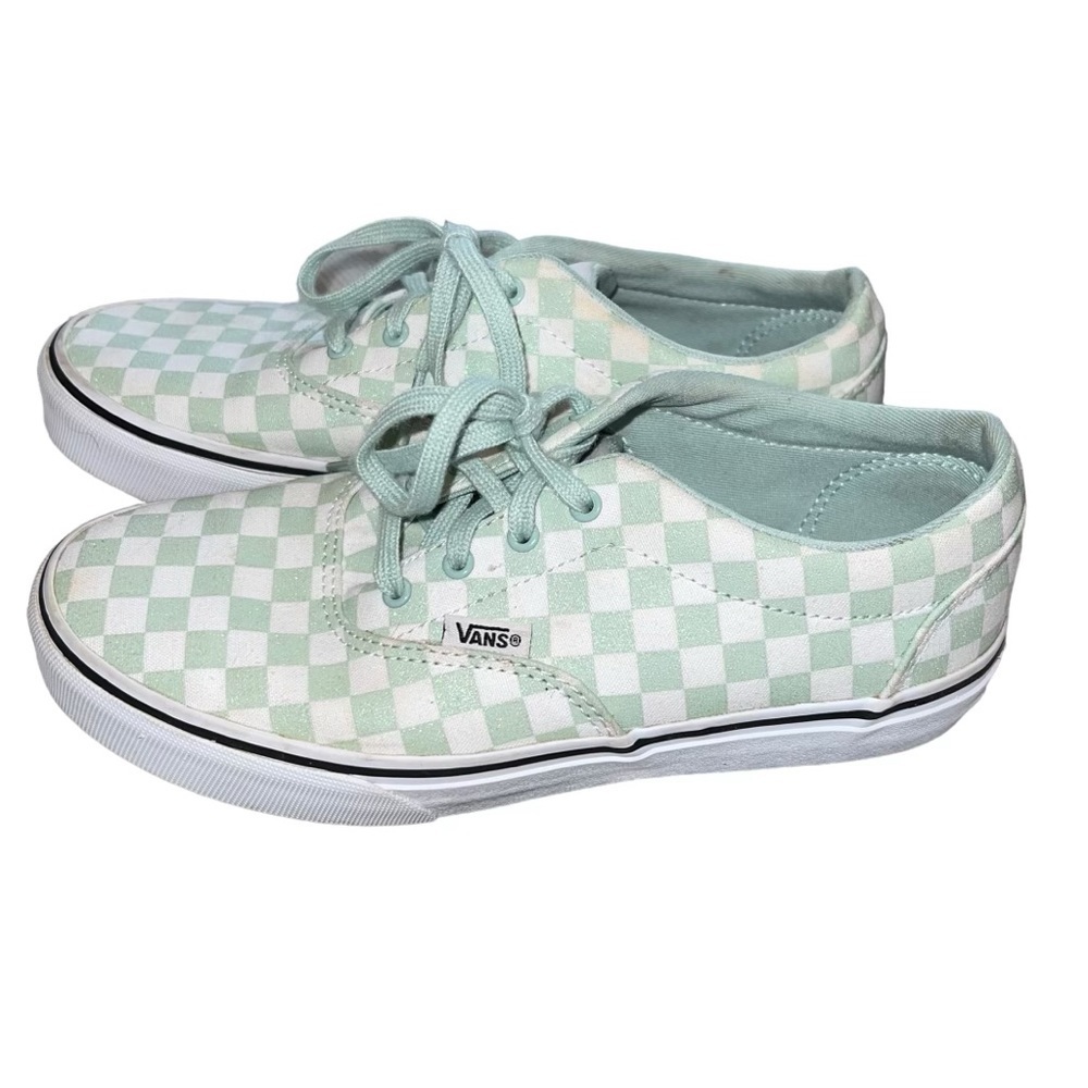 Mint Sparkle Checkered Classic Tied Sneaker Vans Shoes
